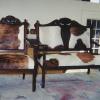 Vintage chairs with cow hide
